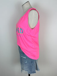 Tanned and Tipsy Tank in Neon Pink