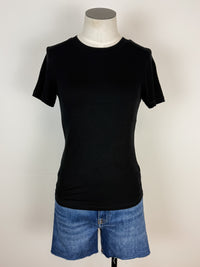Lina Micro Ribbed Top in Black