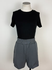 Lina Micro Ribbed Top in Black