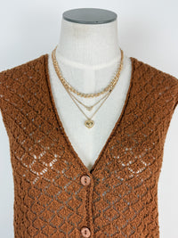 Adley Sweater Vest in Camel