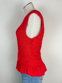 Della Smocked Tank in Red