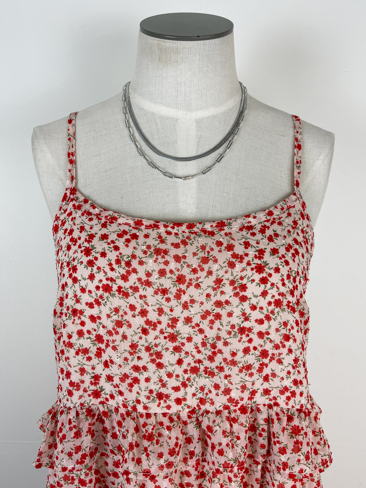 Madison Ditsy Floral Dress in Red