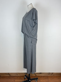 Waverly Ribbed Wide Leg Pant in Charcoal