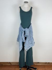 Mallory Flared Jumpsuit in Smoked Spruce