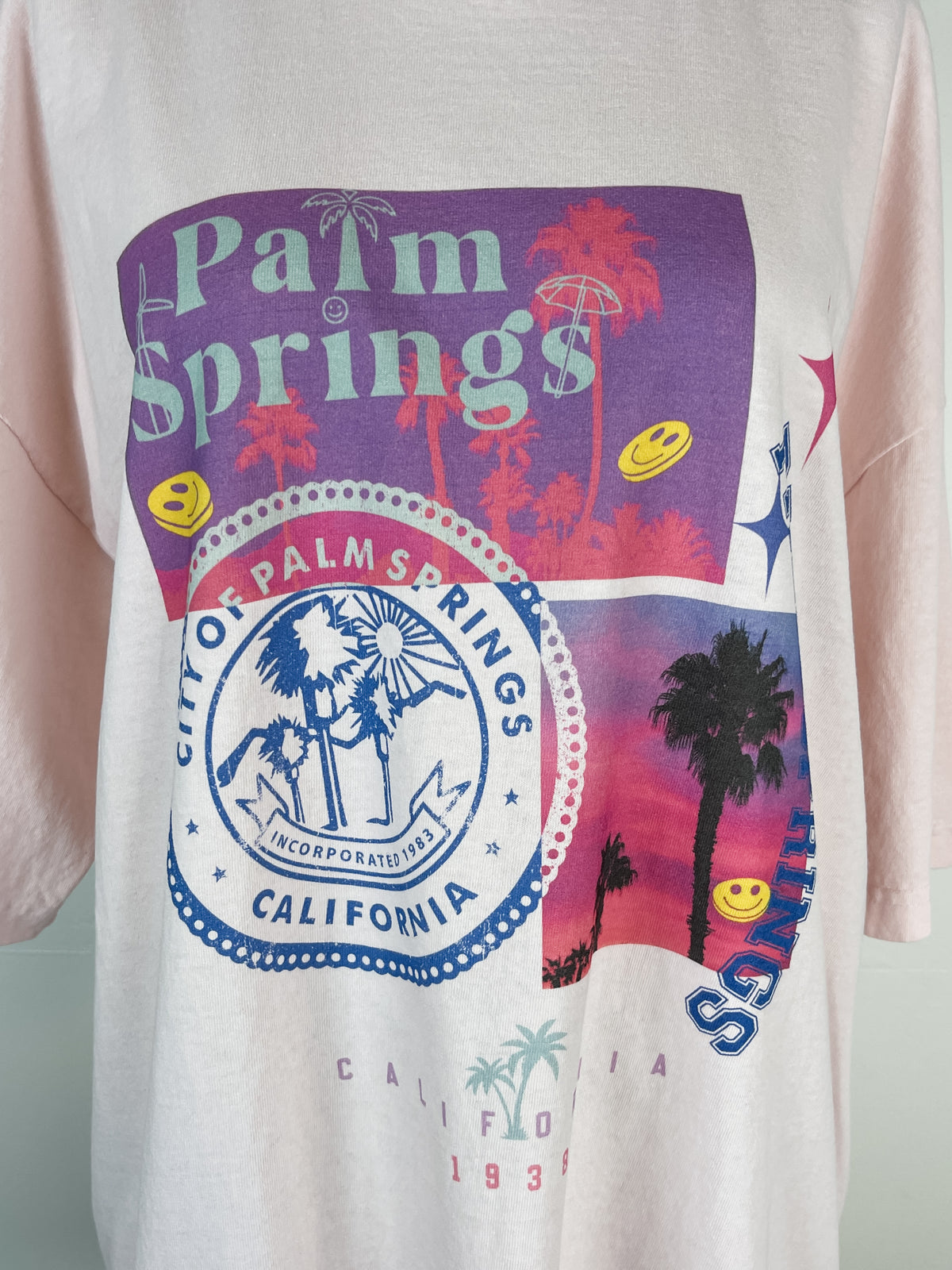 Palm Springs Oversized Tee in Blush