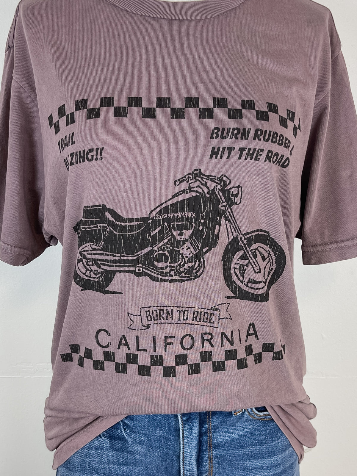 Vintage Motorcycle Tee in Zinc