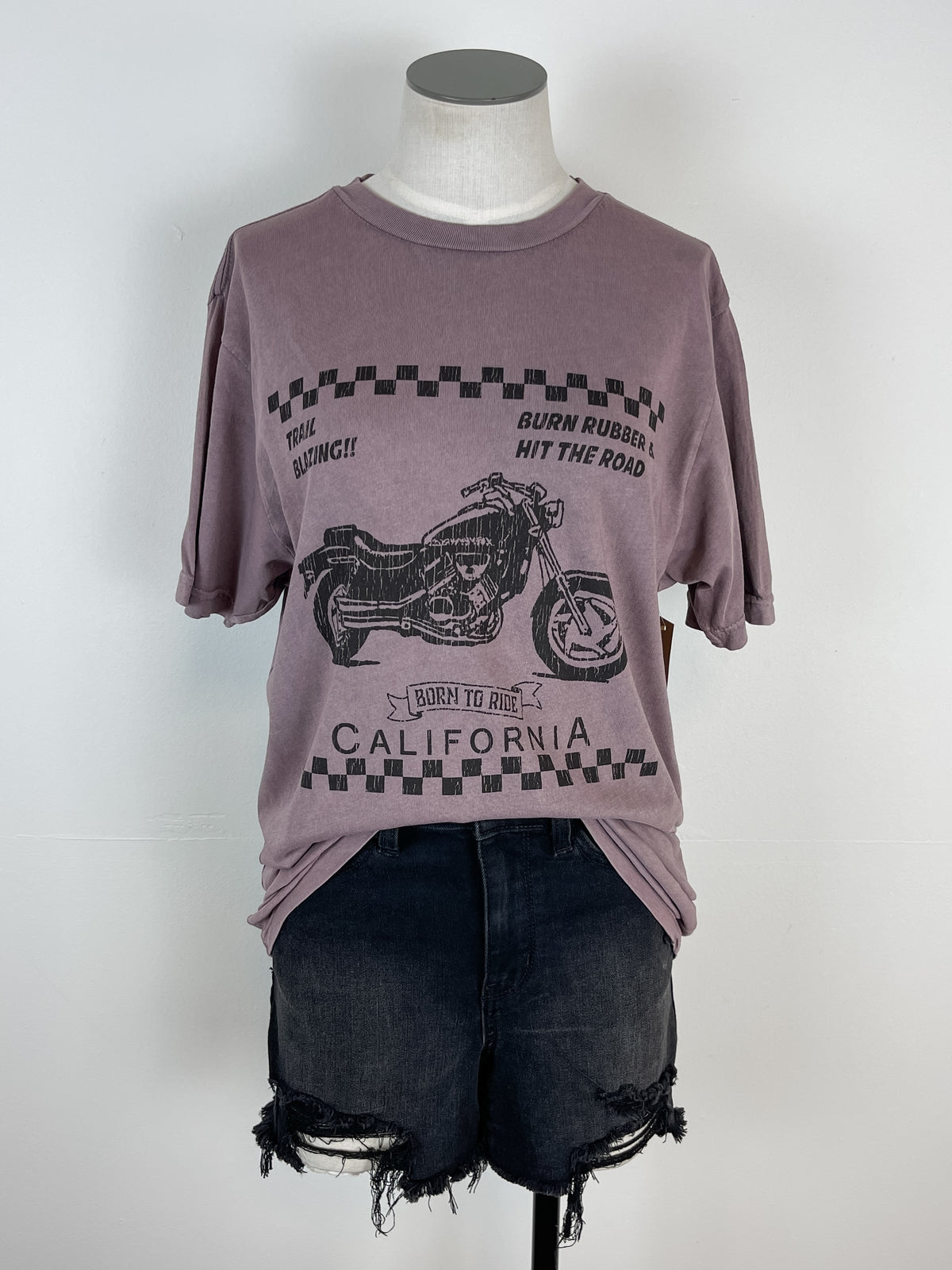 Vintage Motorcycle Tee in Zinc