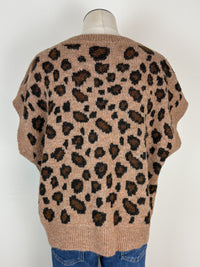 Luna Leopard Sweater Vest in Mocha