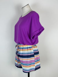 Becca Striped Shorts in Navy Multi