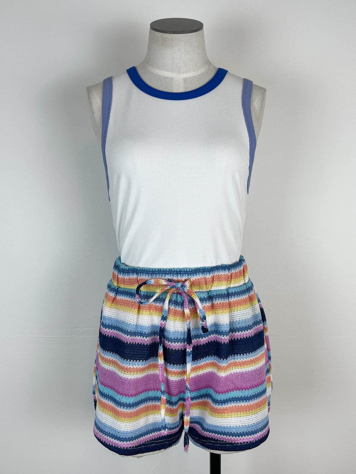 Becca Striped Shorts in Navy Multi
