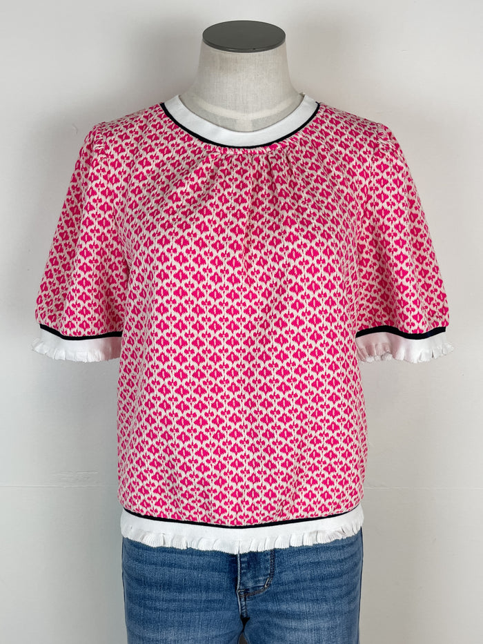 Isla Printed Knit Top in Pink