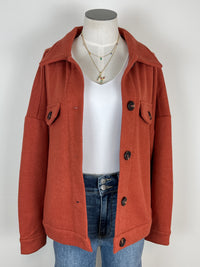 Laila Classic Button Up Jacket in Rust