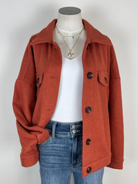 Laila Classic Button Up Jacket in Rust