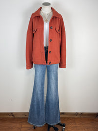 Laila Classic Button Up Jacket in Rust