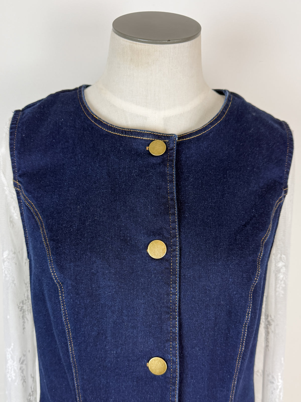 Faith Denim Vest in Dark