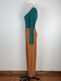 Jules Twill Wide Leg Pant in Chestnut