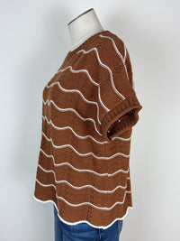 Gracie Short Sleeve Sweater in Caramel