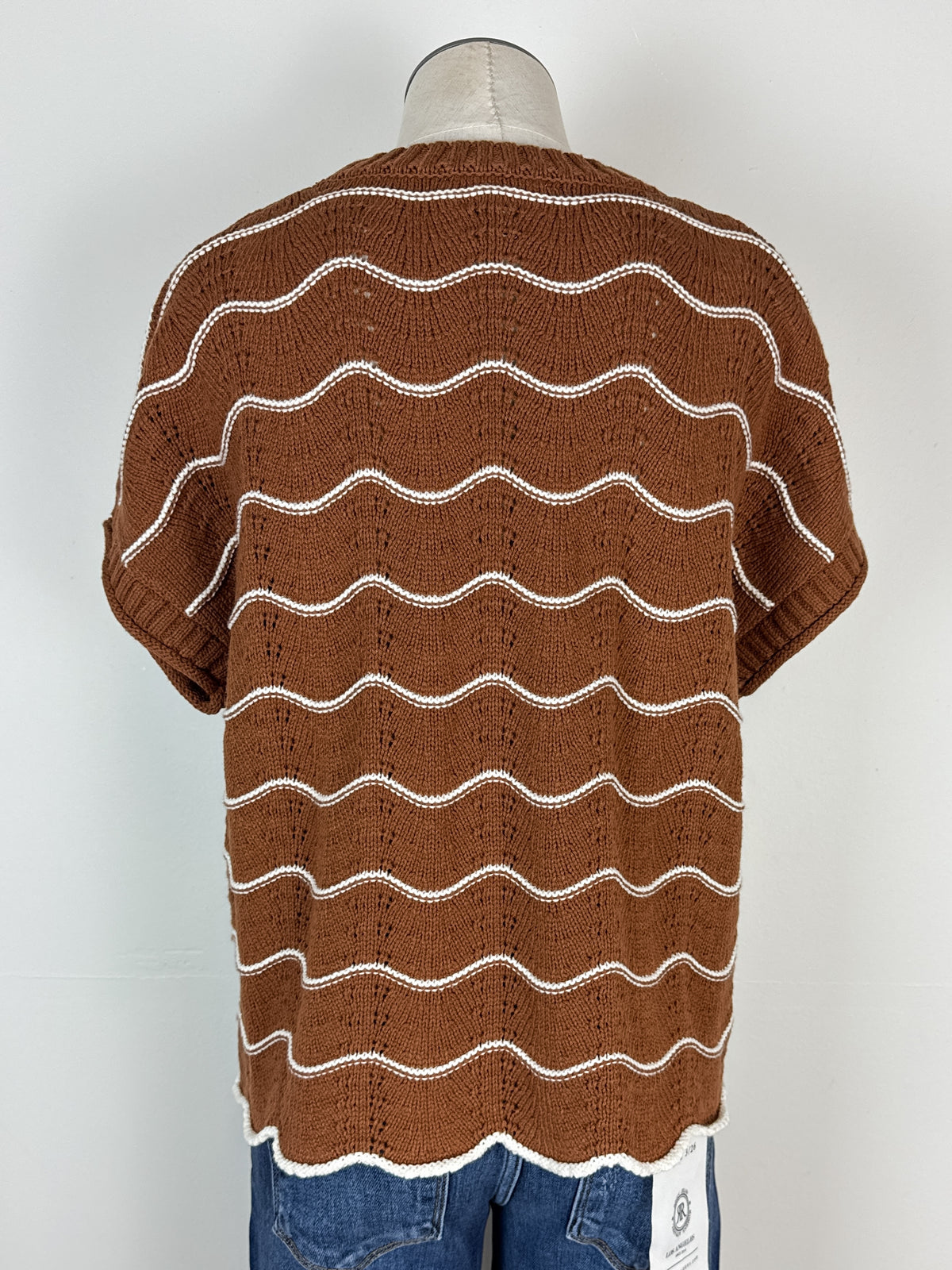 Gracie Short Sleeve Sweater in Caramel
