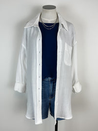 Josie Basic Button Up in White