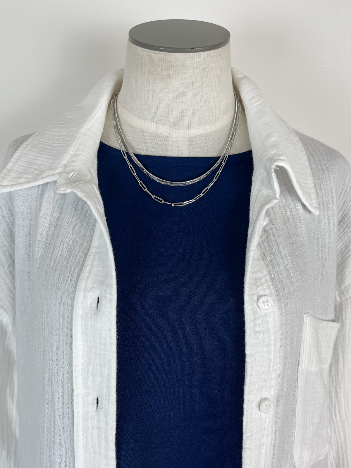 Josie Basic Button Up in White