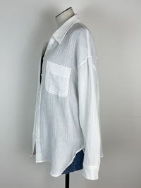 Josie Basic Button Up in White