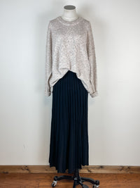 Mira Pleated Sweater Skirt in Black