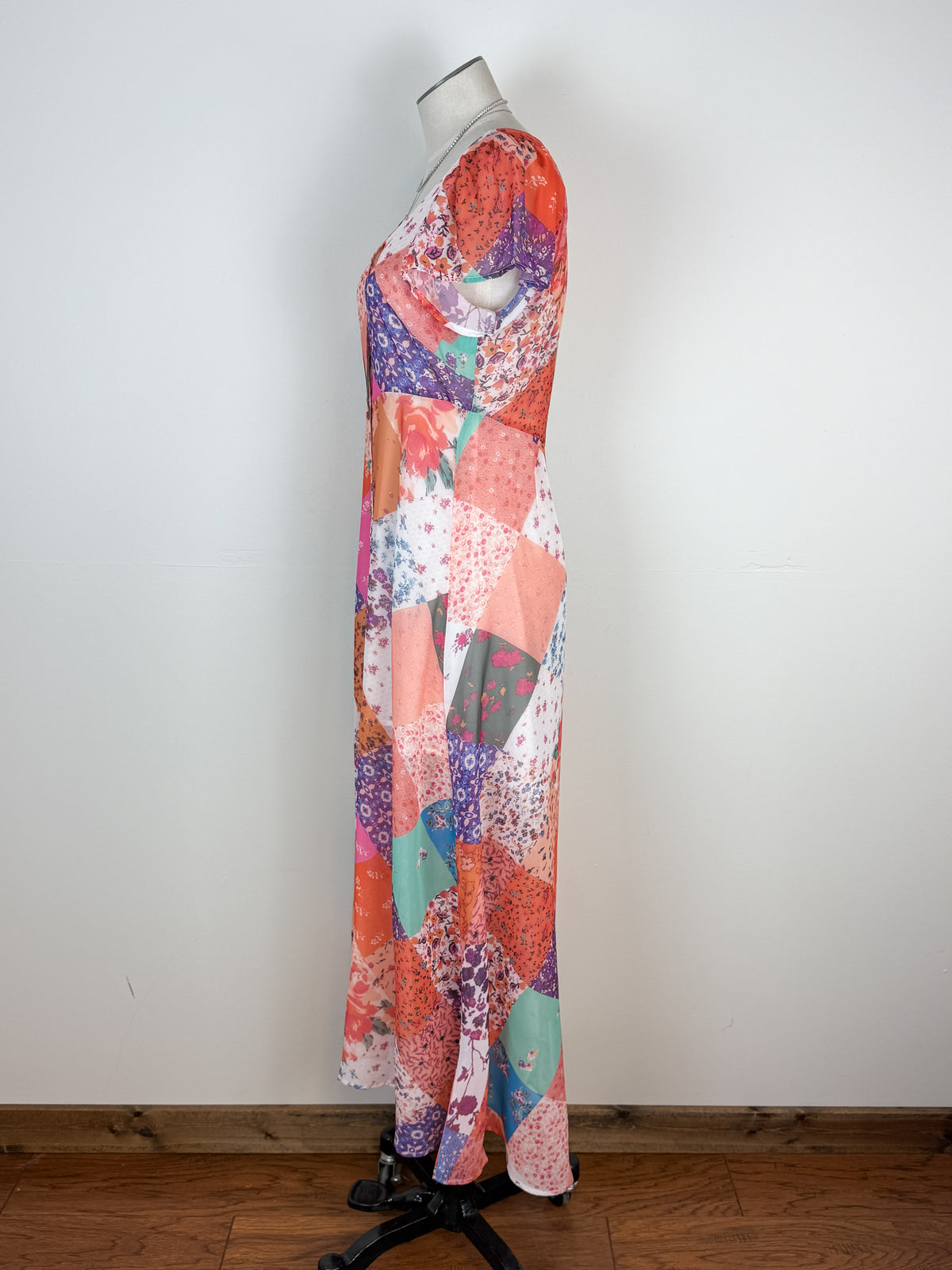Callie Button Up Maxi in Peach/Purple