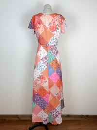 Callie Button Up Maxi in Peach/Purple