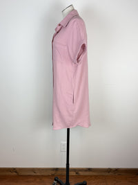 Gemma Button Up Shirt Dress in Dusty Pink