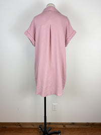 Gemma Button Up Shirt Dress in Dusty Pink