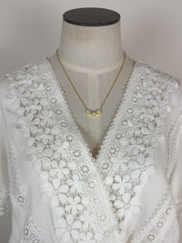 Bailey Lace Trimmed Romper in Ivory