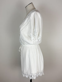 Bailey Lace Trimmed Romper in Ivory