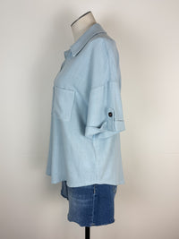 Lila Button Up Blouse in Light Blue