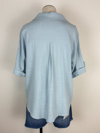 Lila Button Up Blouse in Light Blue
