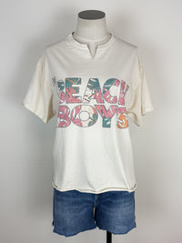 Beach Boys Palm Cut Off Tee in Off White