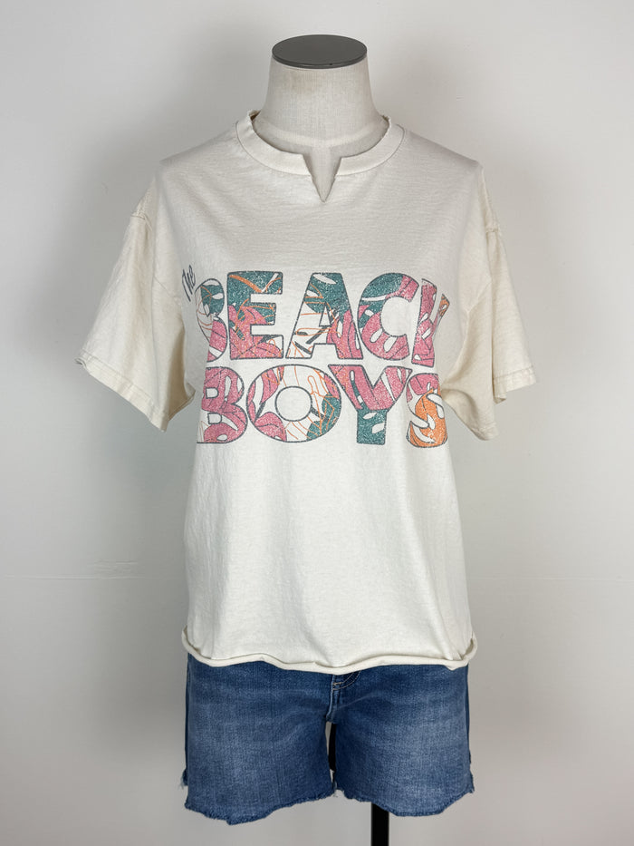 Beach Boys Palm Cut Off Tee in Off White