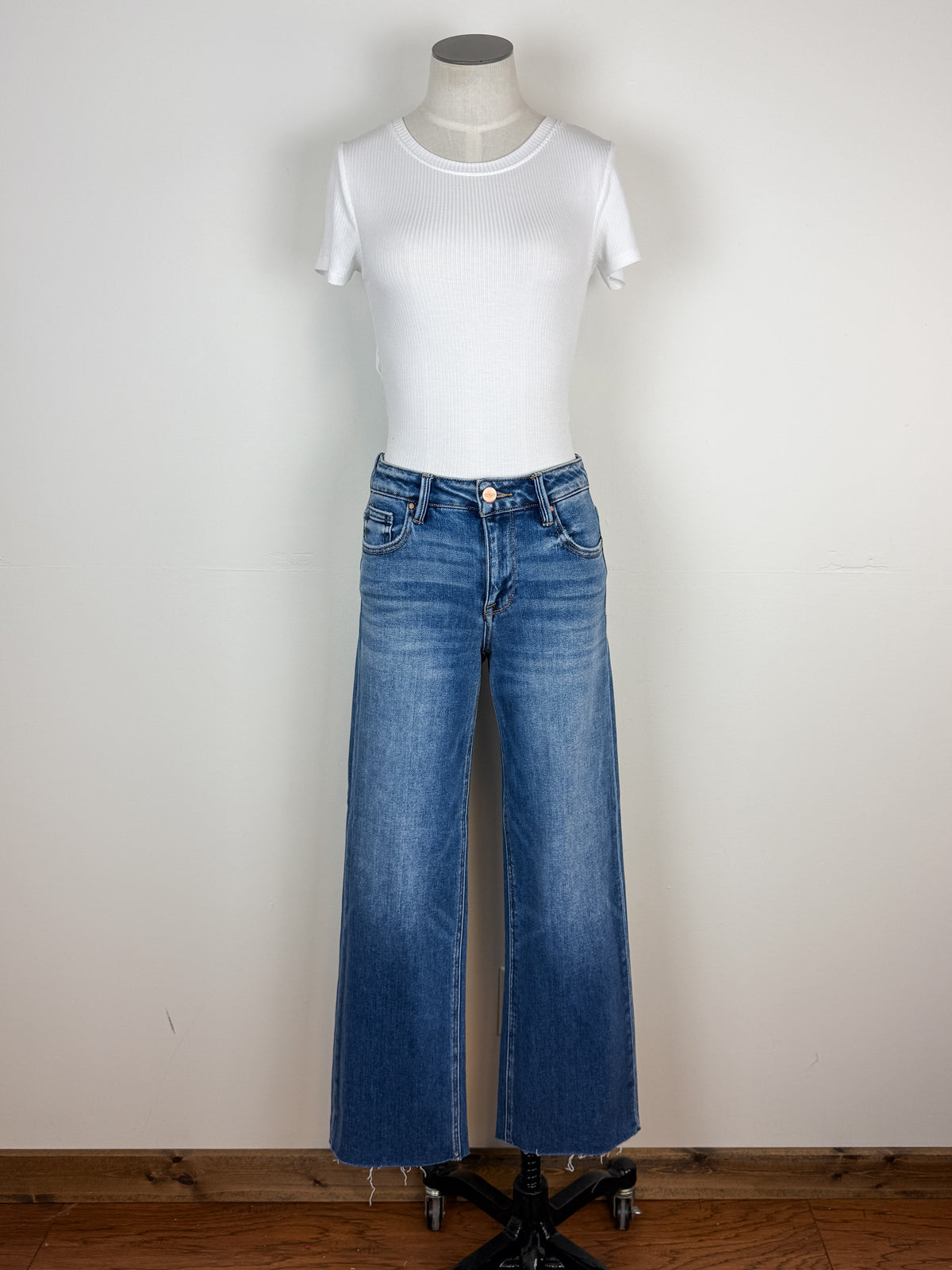 Risen Brianna Mid Rise Cropped Wide Leg