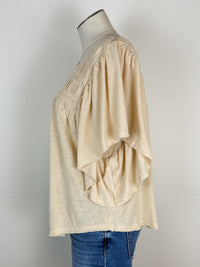 Sara Smocked Blouse in Oatmeal