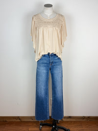 Sara Smocked Blouse in Oatmeal