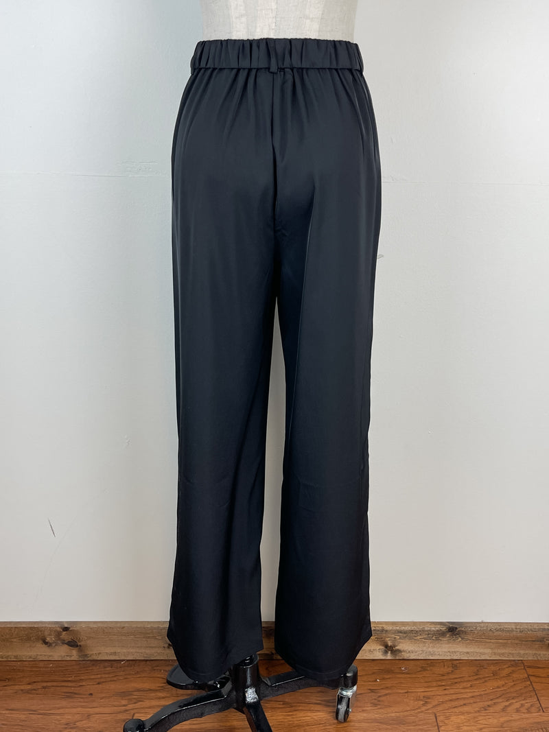 Gemma Basic Wide Leg Trousers in Black