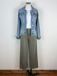 Demi Scuba Cropped Pant in Olive