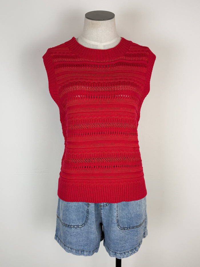 Sutton Sweater Vest in Red