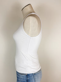 Lola V Neck Double Layer Tank in White