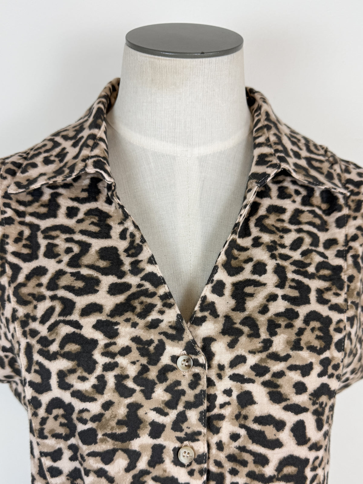 Selena Leopard Print Tie Top in Brown