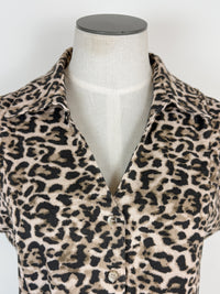 Selena Leopard Print Tie Top in Brown