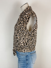 Selena Leopard Print Tie Top in Brown