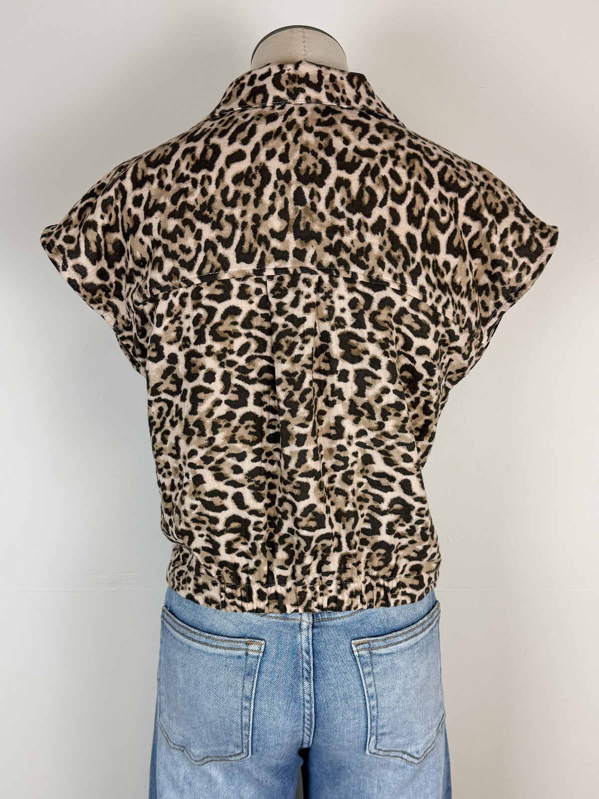 Selena Leopard Print Tie Top in Brown