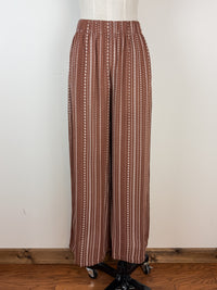 Millie Wide Leg Printed Pant in Brown