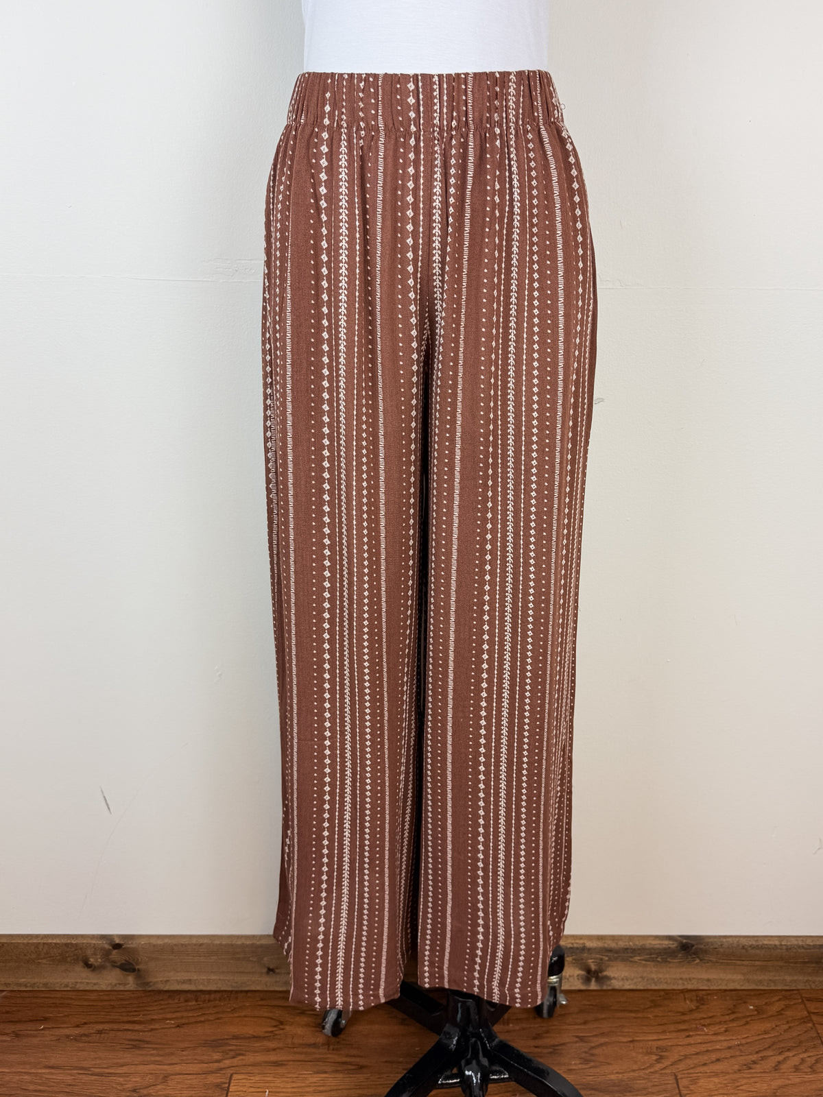 Millie Wide Leg Printed Pant in Brown
