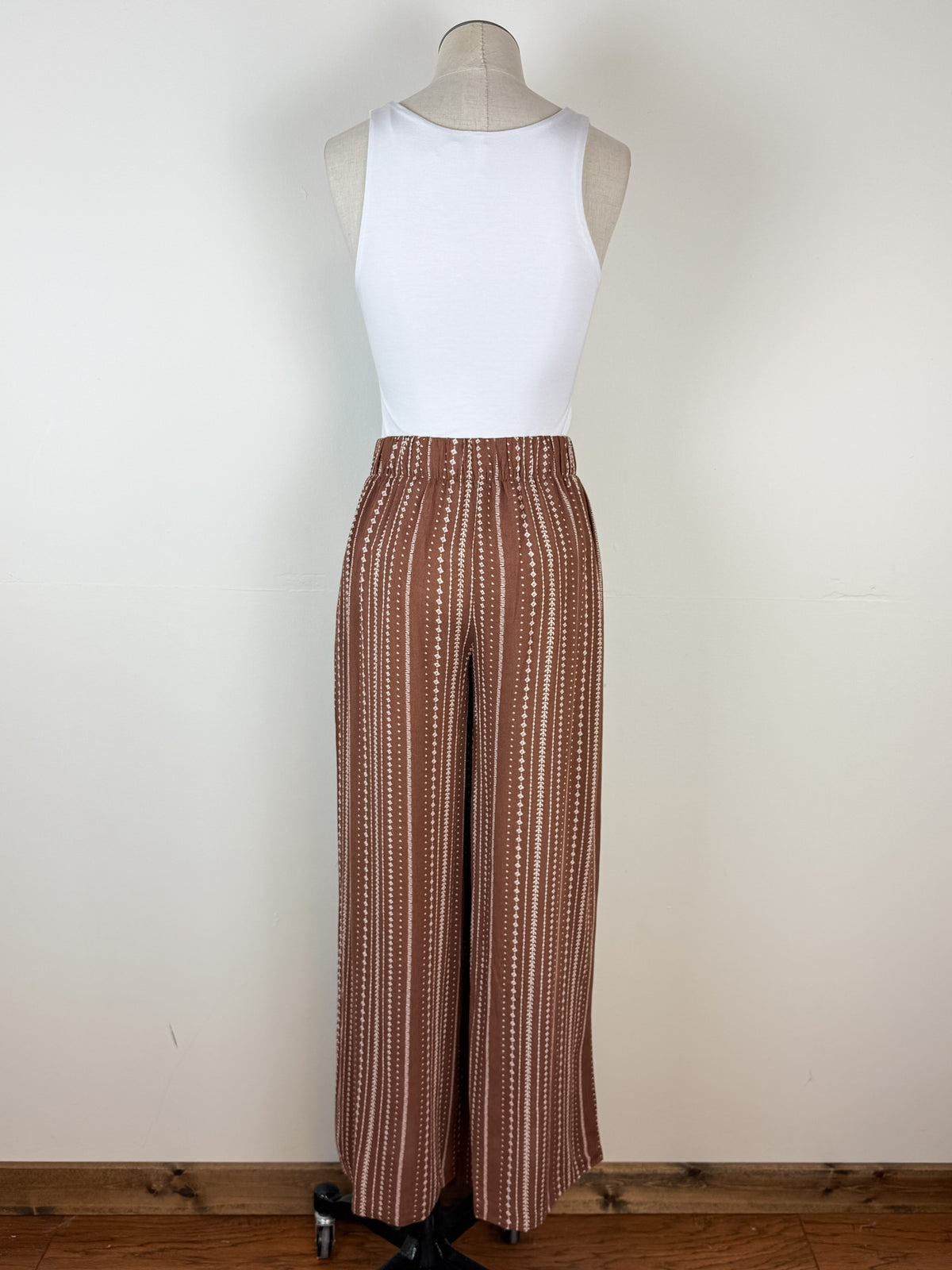 Millie Wide Leg Printed Pant in Brown